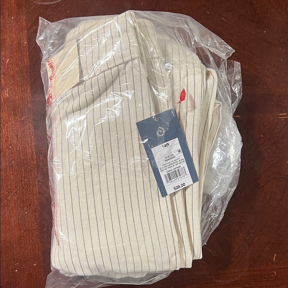 Universal Threads Sailor Wide leg Striped Cream Jeans size 14R NWT